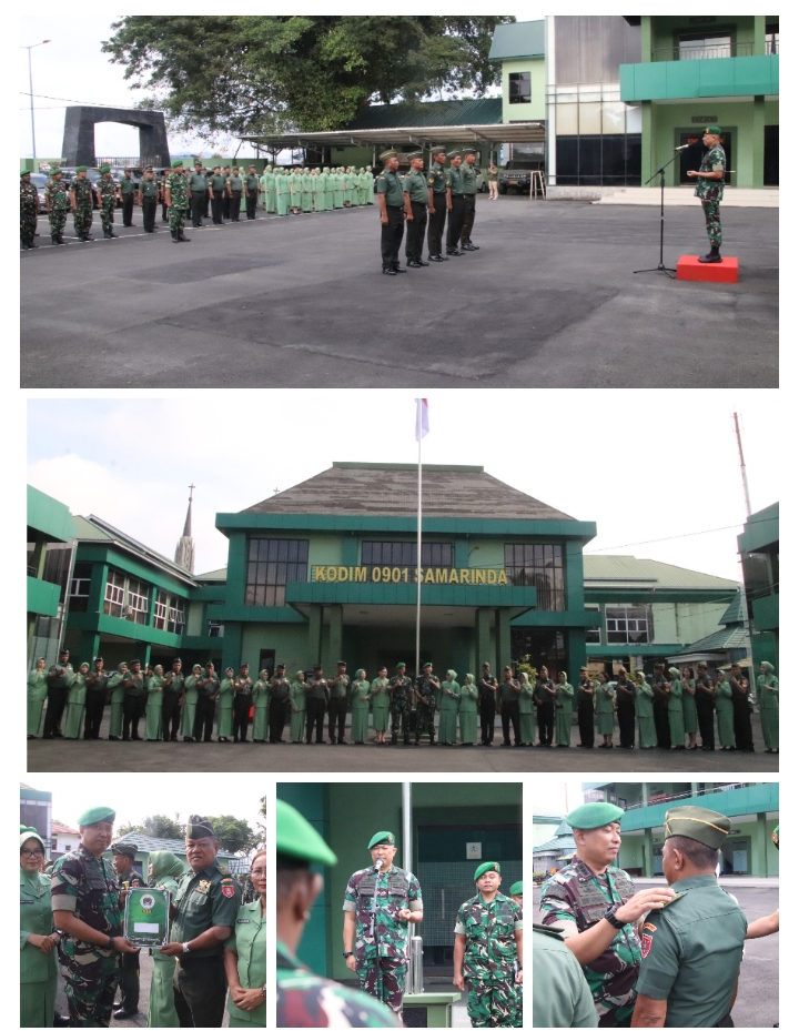 Dandim 0901/Samarinda Pimpin Korps Raport Kenaikan Pangkat dan Purna Bhakti Prajurit