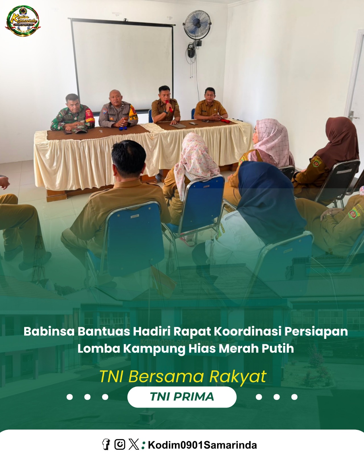 Babinsa Bantuas Hadiri Rapat Koordinasi Persiapan Lomba Kampung Hias Merah Putih