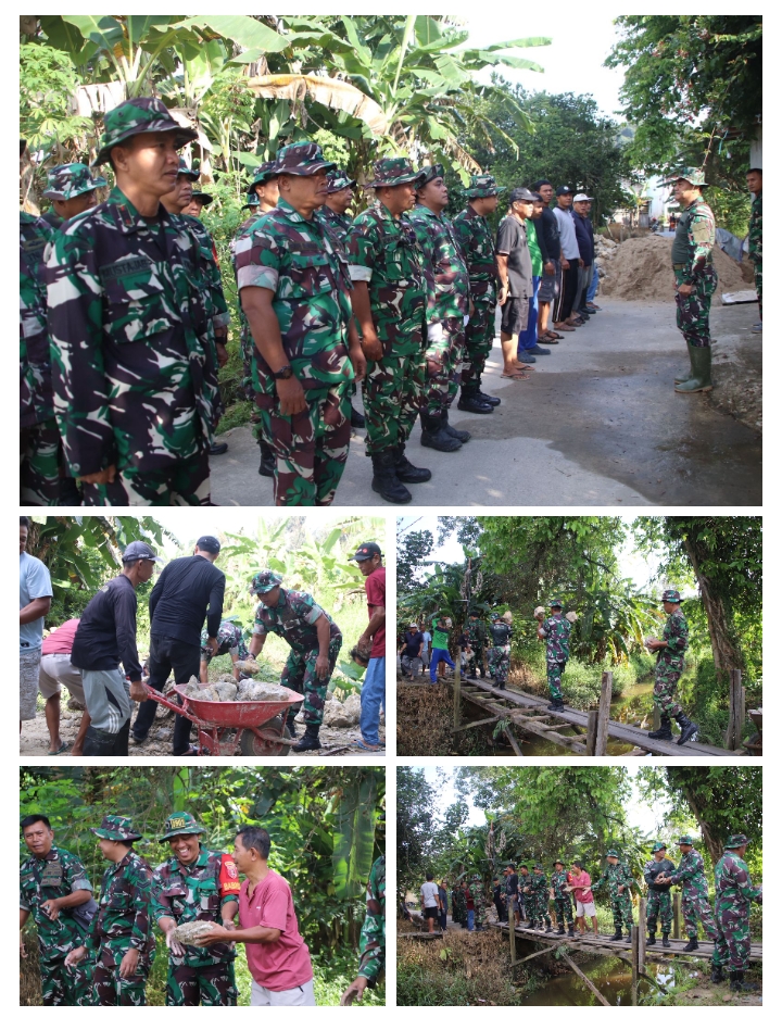 Pembangunan Jembatan Penghubung Warga di Palaran Dipimpin Danramil 0901-04/Palaran