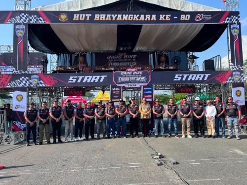 Dandim 0901/Samarinda Hadiri Open Drag Bike HUT Bhayangkara ke-80 di Samarinda