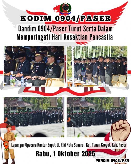 Dandim 0904/Paser Turut Serta  Dalam Memperingati Hari Kesaktian Pancasila