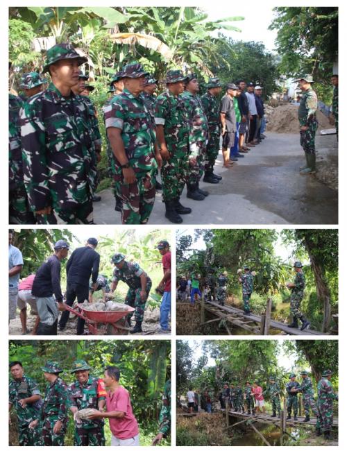 Pembangunan Jembatan Penghubung Warga di Palaran Dipimpin Danramil 0901-04/Palaran