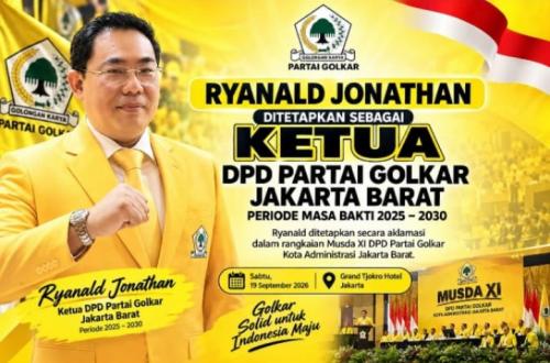 Musda XI Golkar Jakbar : Ryanald Jonathan terpilih menjadi Ketua Baru DPD Partai Golkar Jakarta Bara